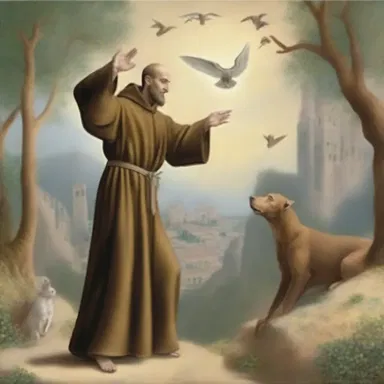 The painting depicted the sainthood of Saint Francis of Assisi, capturing his spiritual aura.