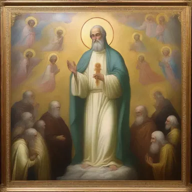 The painting beautifully depicted the ethereal presence of sainthood, showcasing the holiness of the saints.