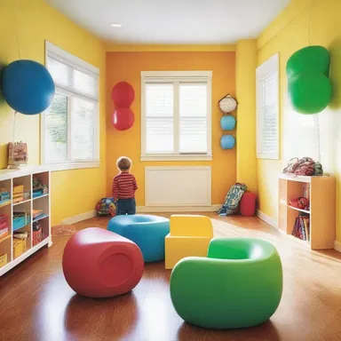 The architect designed a playroom in the house specifically for the tikes.