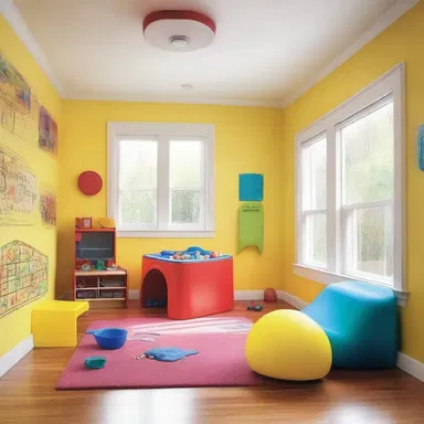 The architect designed a playroom in the house specifically for the tikes.