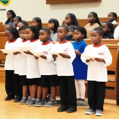 During the church service, the tikes participated in the children's choir.