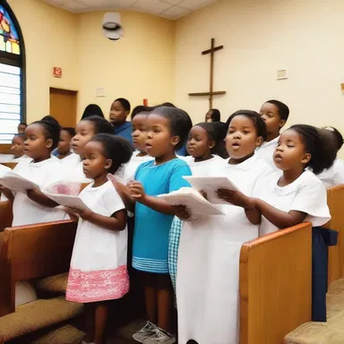 During the church service, the tikes participated in the children's choir.