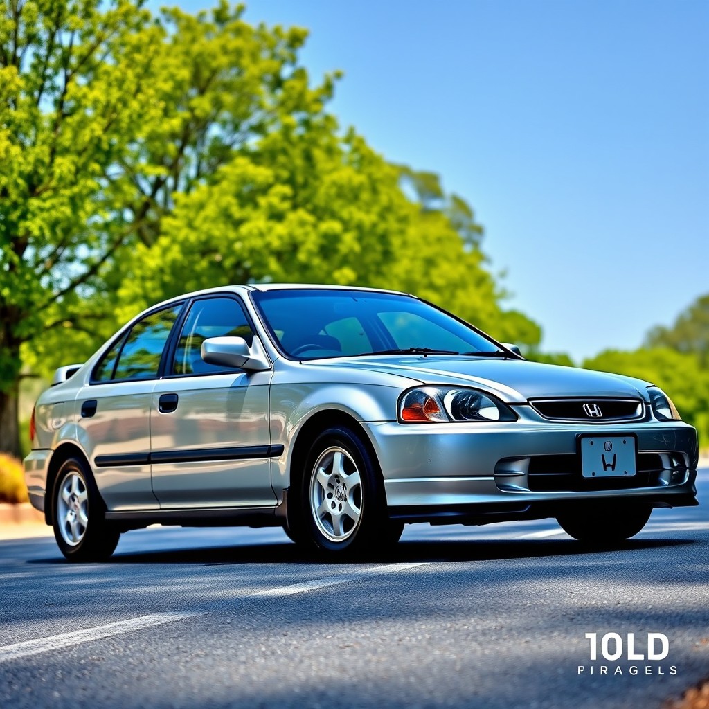 A classic Honda Civic 2001, four-door model, showcasing its iconic design