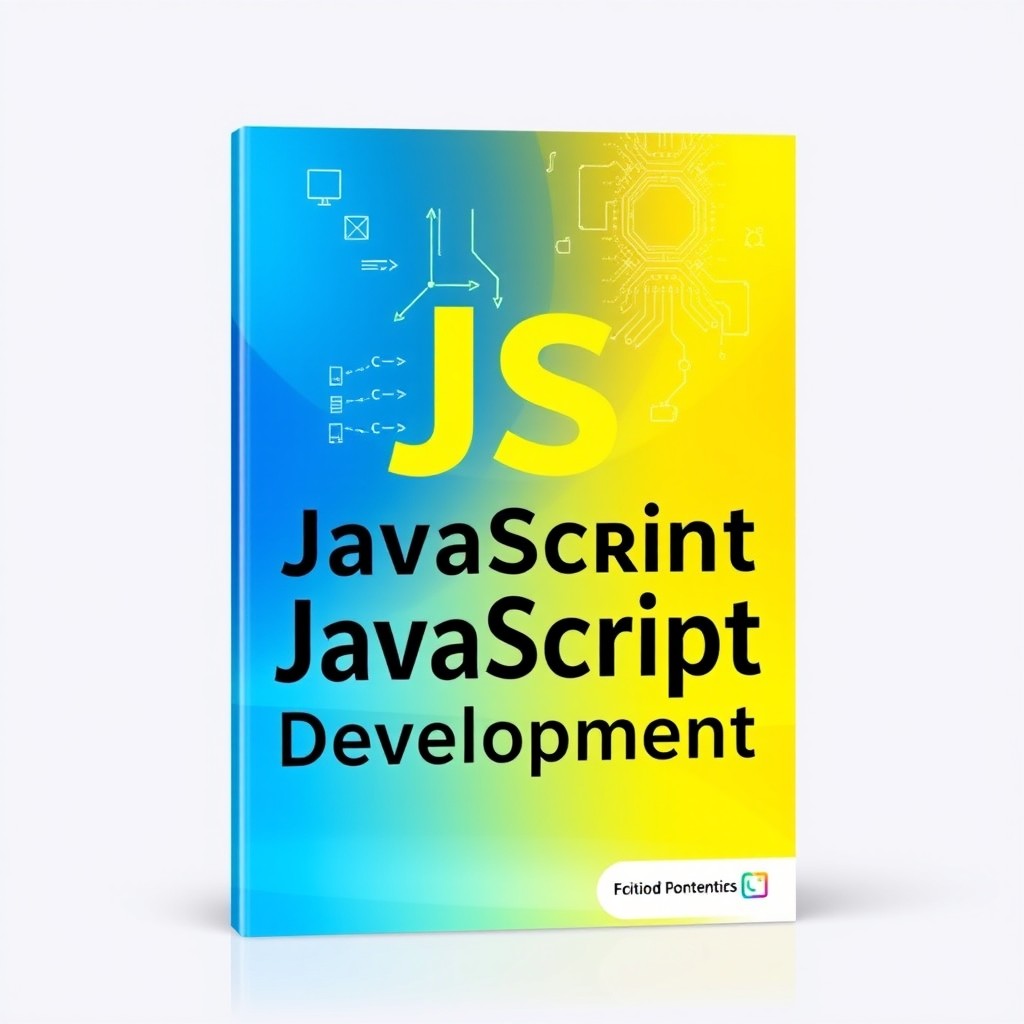 A visually striking book cover design for a JavaScript development book