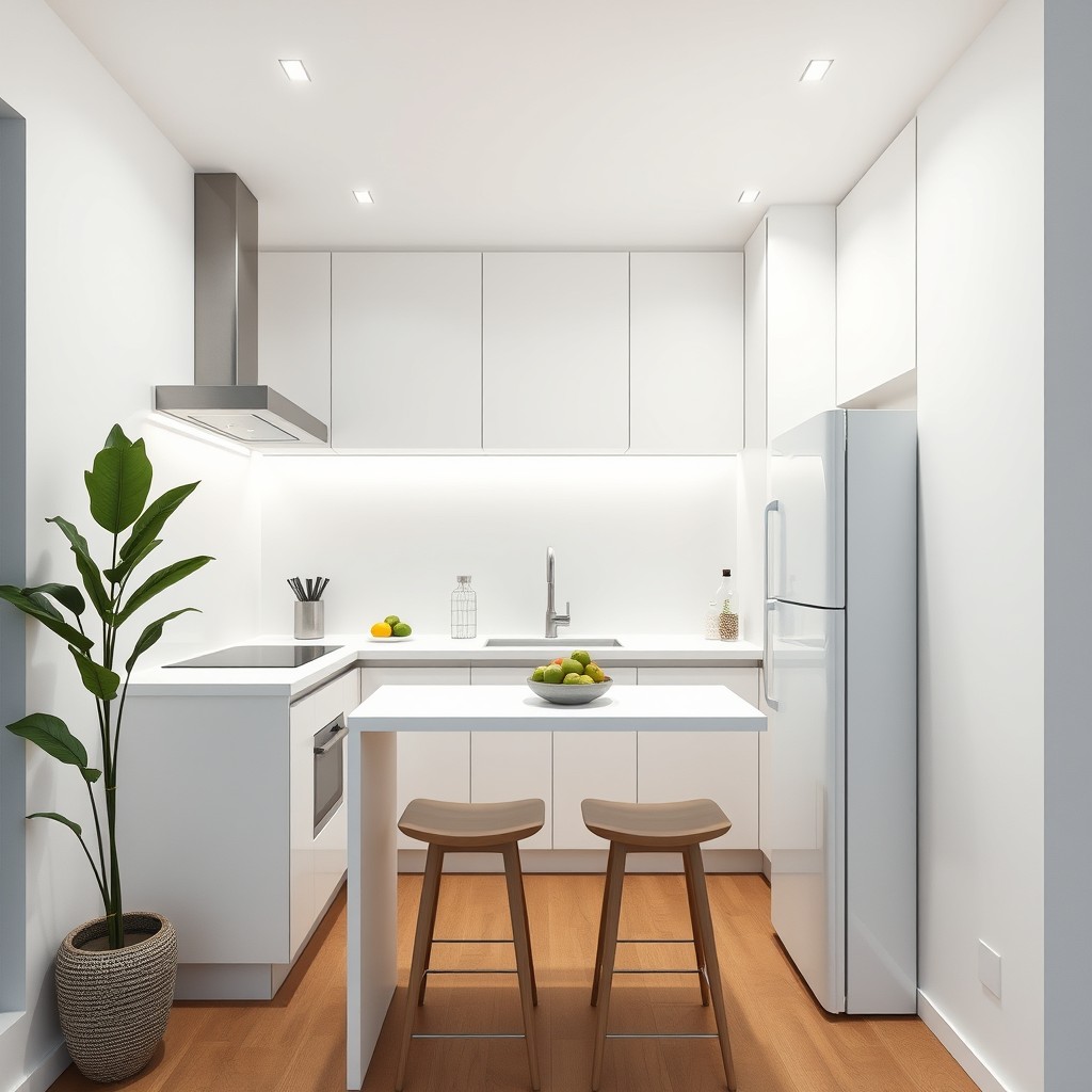 A modern kitchen design in a small 3x3 meter space