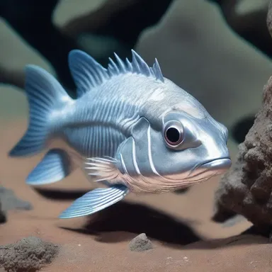 In the distant future, astronauts exploring an alien planet discovered a new species resembling the grey snapper, with captivating silver scales.