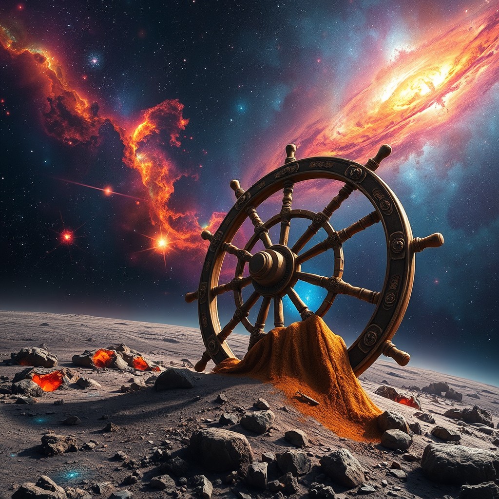 A breathtaking cosmic scenery showcasing a vibrant galaxy filled with colorful nebulae and stars in the background