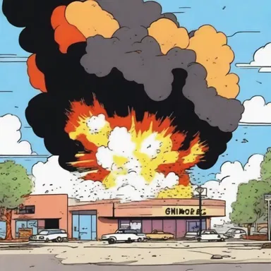 The explosion in the cartoon was a veritable blast.