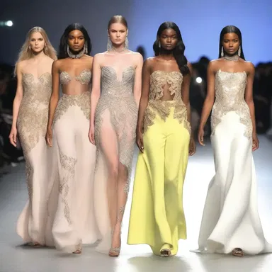 The runway show featured models clad in veritable couture designs, showcasing the latest trends in the industry.