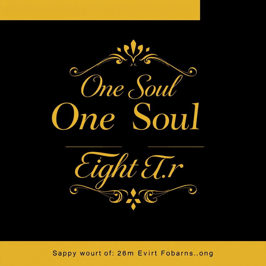 An elegant t-shirt design for a reunion event featuring the text "One Soul Eight Four" prominently displayed