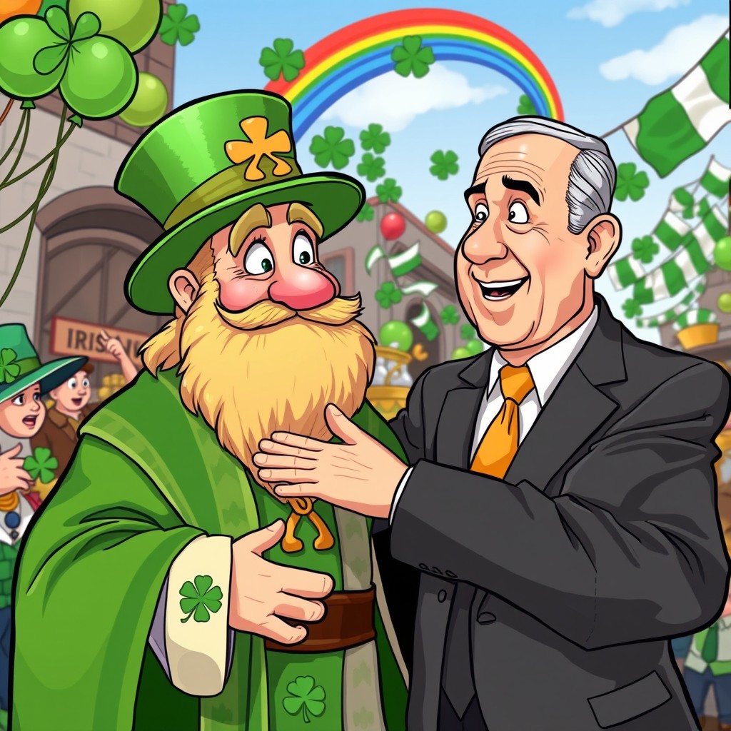 A humorous and surreal depiction of St