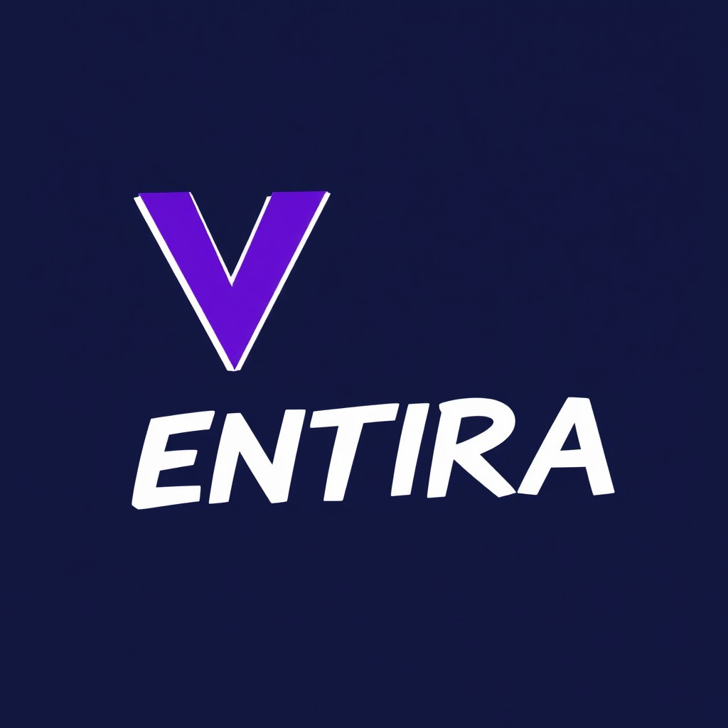 A stylized image featuring a large, artistic letter 'V' in a cool and modern font, presented in a vibrant purple color