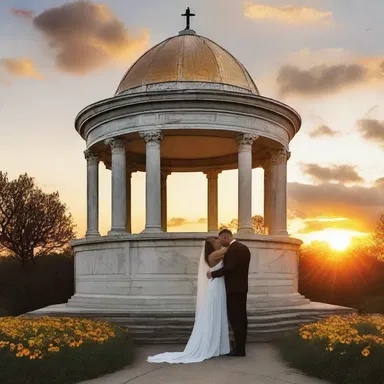 As the sun set over the beautiful mausoleum, they vowed to love each other for eternity.
