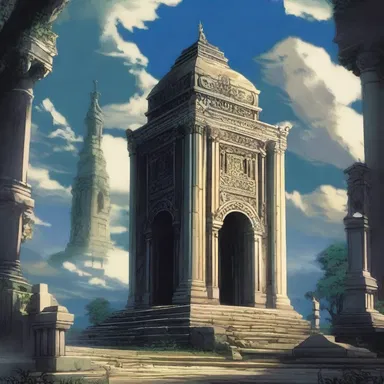In a fantasy anime world, the mausoleum of the ancient king holds a hidden power waiting to be unleashed.