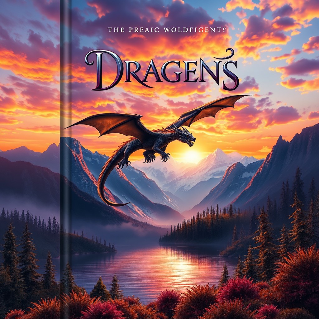 A book cover design featuring an enchanting fantasy landscape