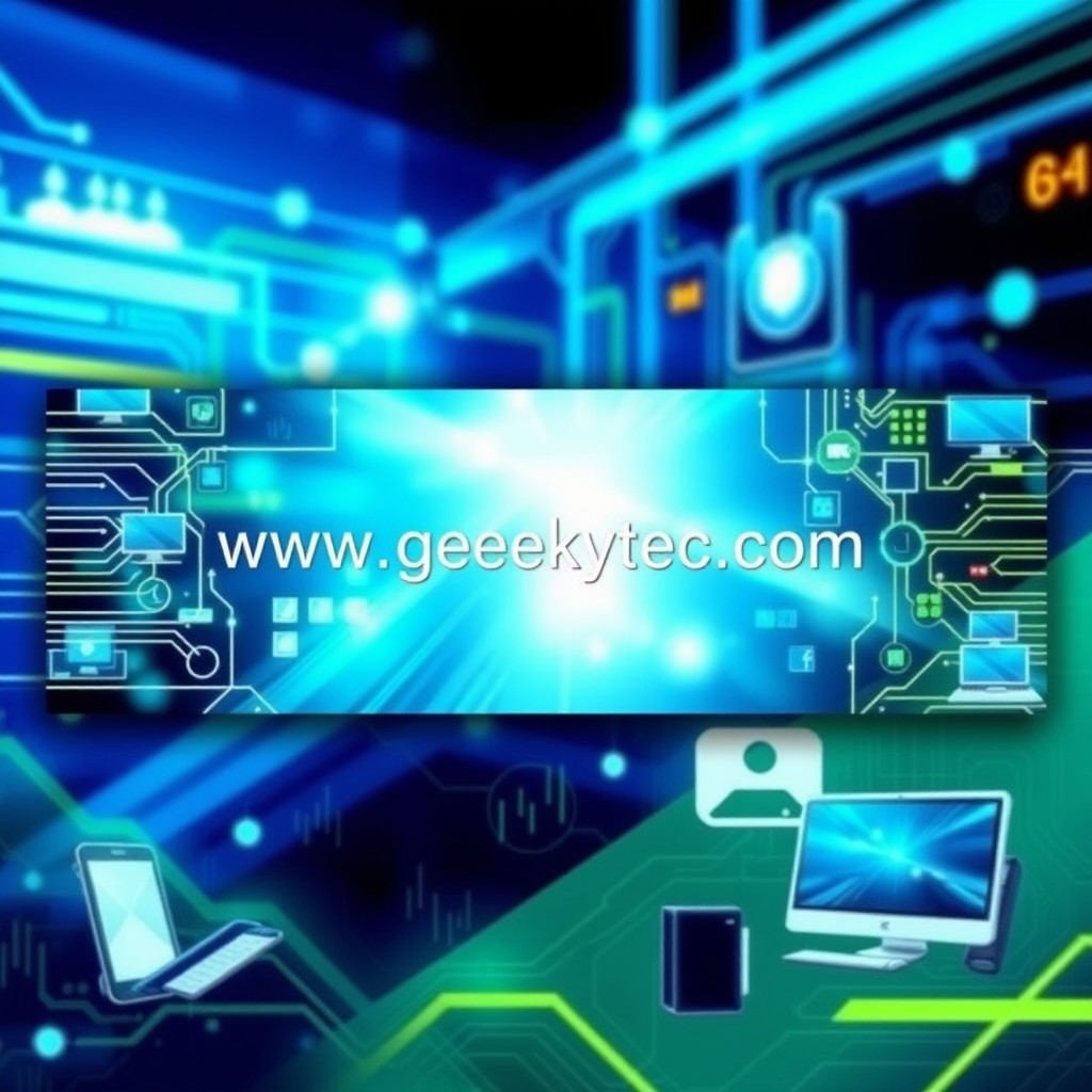 A Facebook cover image featuring a sleek and modern technology theme