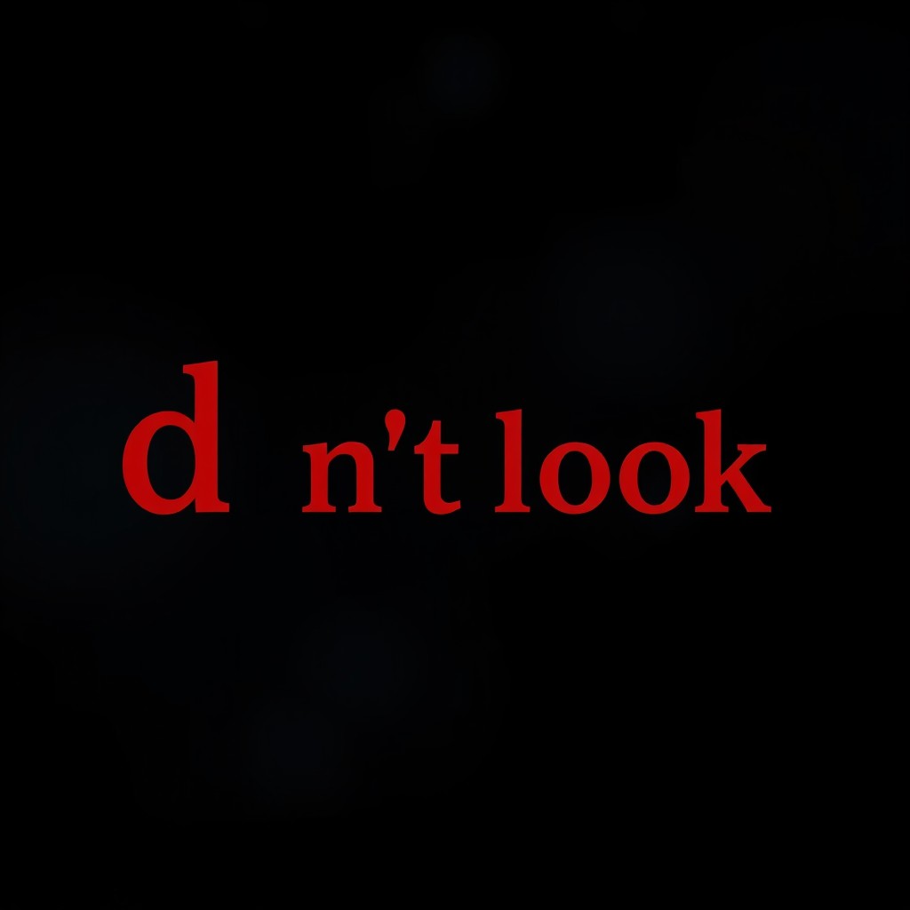A visually striking thumbnail featuring the text 'don't look'