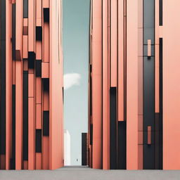 Abstract image representing the concept of communication barriers in architecture. Visualize two buildings failing to 'communicate', perhaps by mismatched styles or obstructive elements.