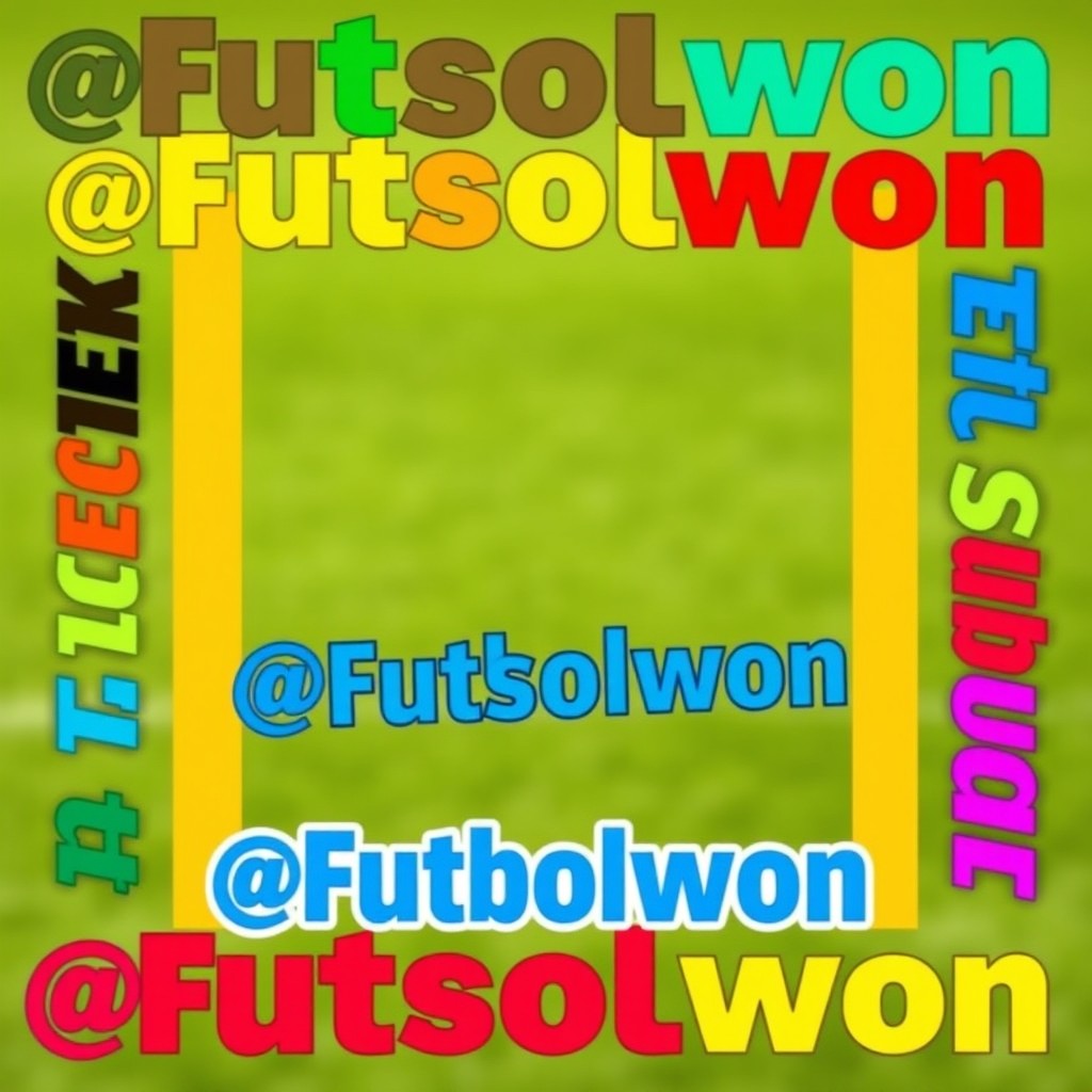 A vibrant frame featuring the text '@Futbolwon' prominently within it