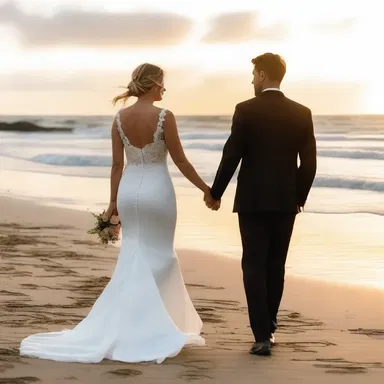 As the couple walked hand in hand along the beach, the sunset created a romantic centre of curvature.