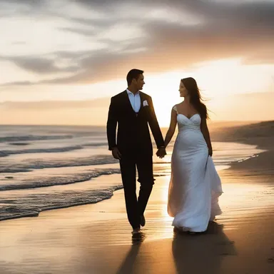 As the couple walked hand in hand along the beach, the sunset created a romantic centre of curvature.