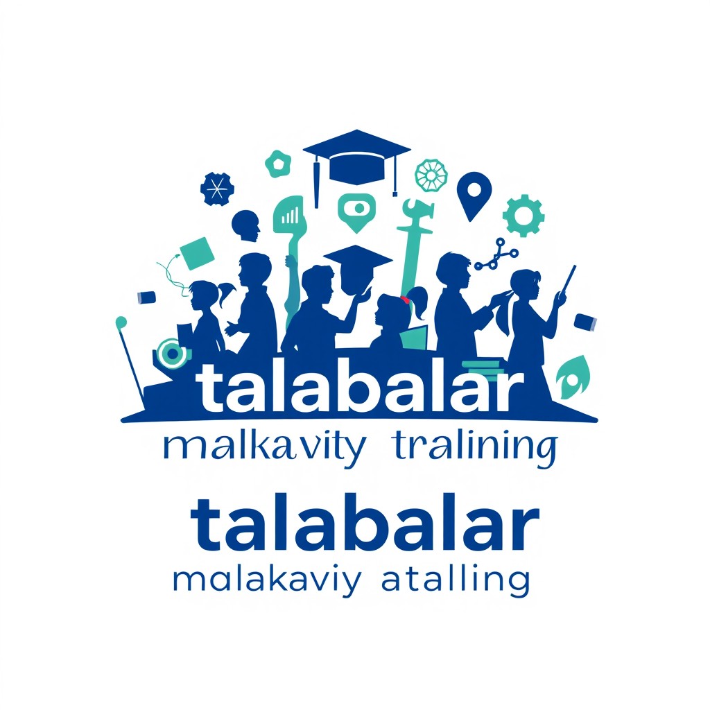 A complete and refined logo design representing 'talabalar malakaviy amaliyot' (students' vocational training)