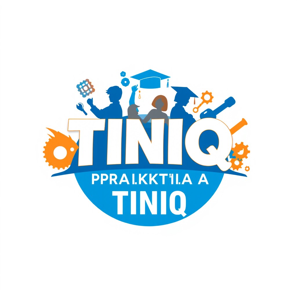 A logo design for 'talabalar PRAKTIKA TINIQ', representing student internships and practical training