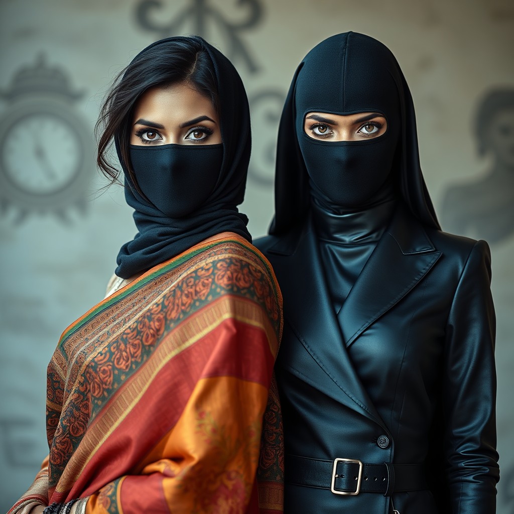 An intriguing scene showcasing two women