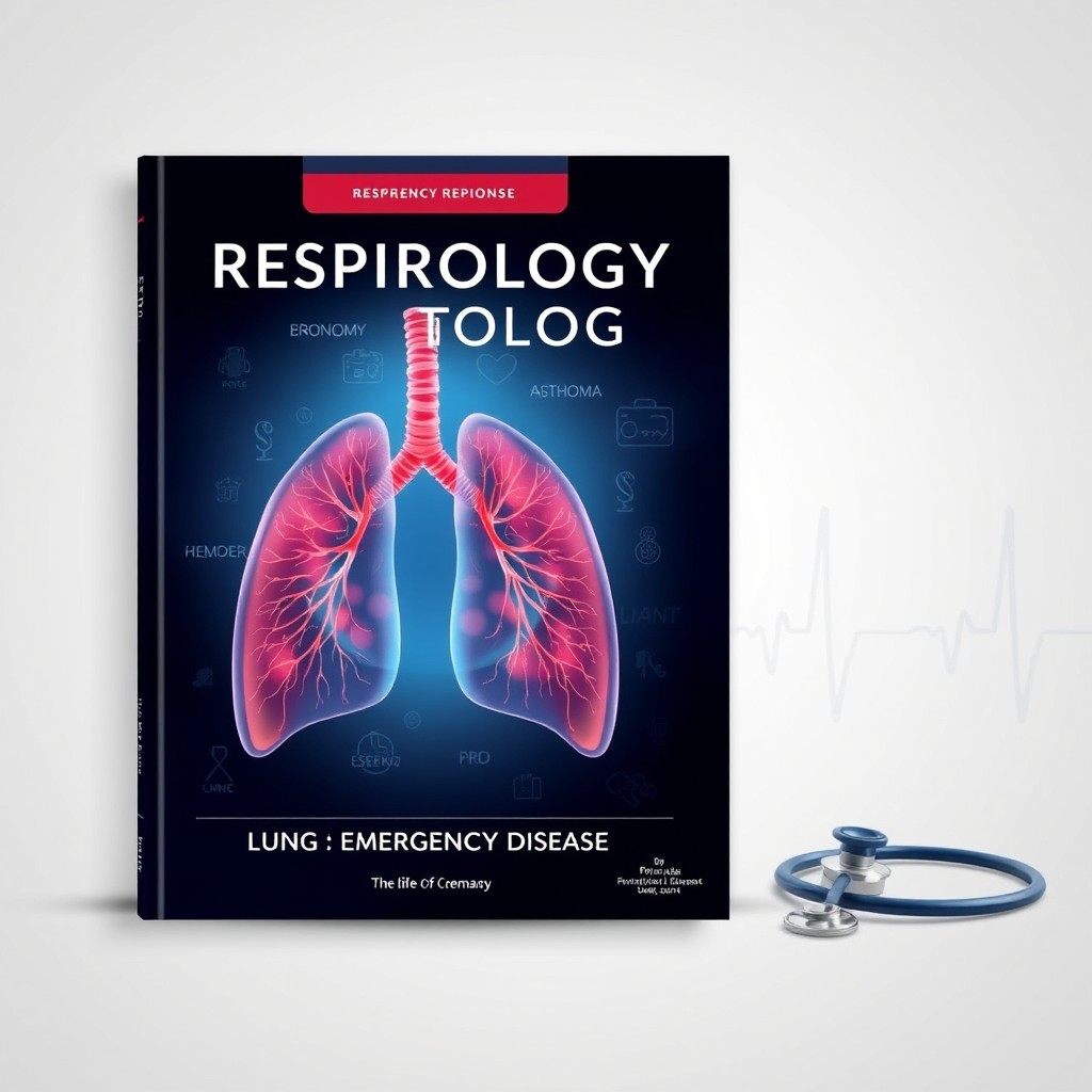An illustrated cover design for a medical book titled 'Respirology: Lung Emergency Disease'