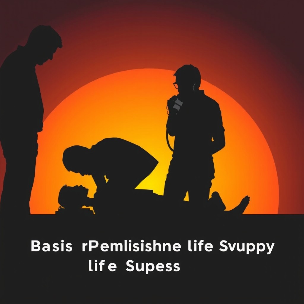 A striking silhouette illustration of basic pulmonary life support techniques