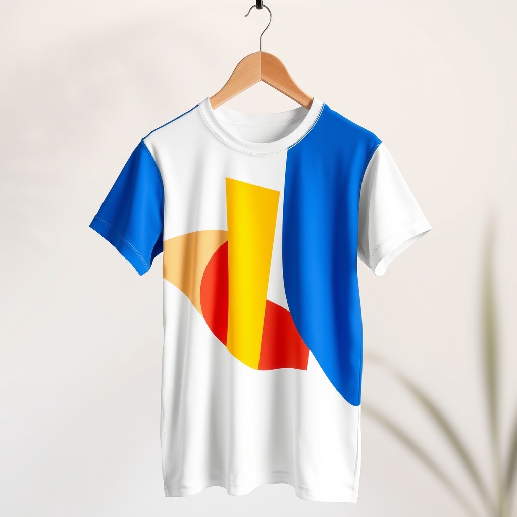 A stylish and trendy t-shirt design featuring a vibrant graphic print