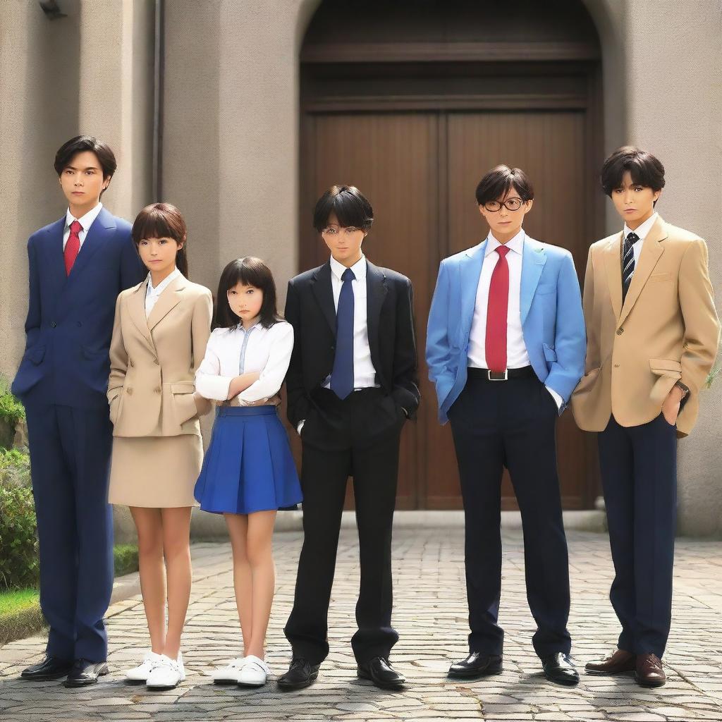 Live action cast of the Detective Conan series in a mystery setting