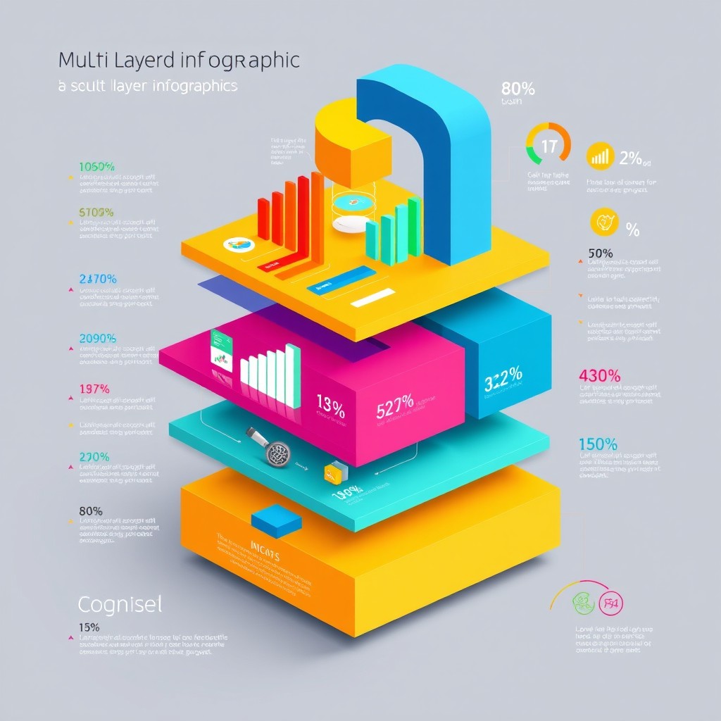 A visually striking multi-layered infographic that conveys information in an engaging manner