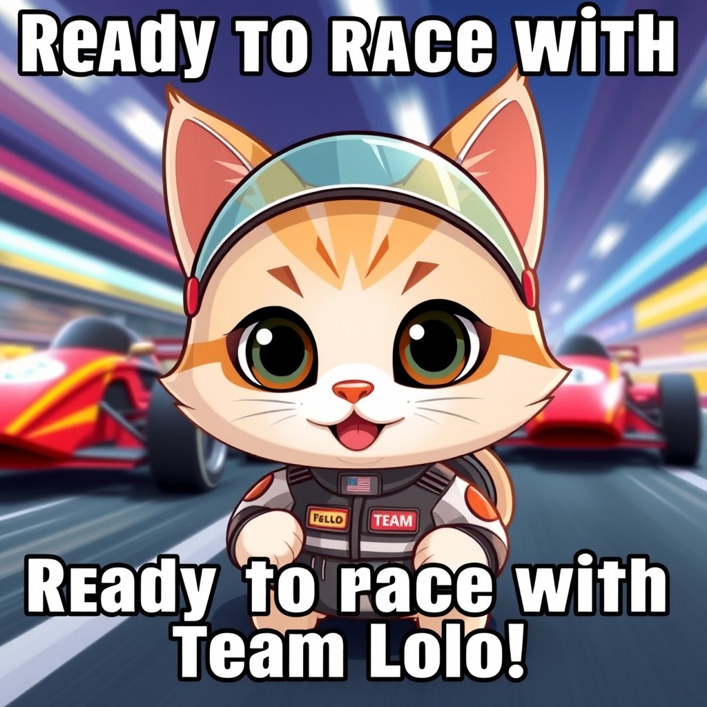 A humorous meme featuring a cute, cartoon-style cat named Lolo, who is the mascot of a fictional company