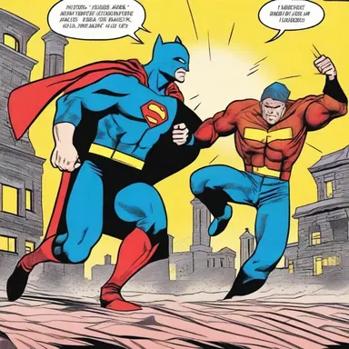 In the comic book, the hero takes a precaution to protect himself from the villain's attack.