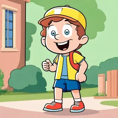 In the cartoon show, the character always takes a precaution to avoid any harm or danger.