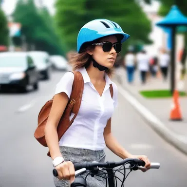 She always takes the precaution of wearing a helmet when riding her bike to ensure her fashion doesn't compromise her safety.