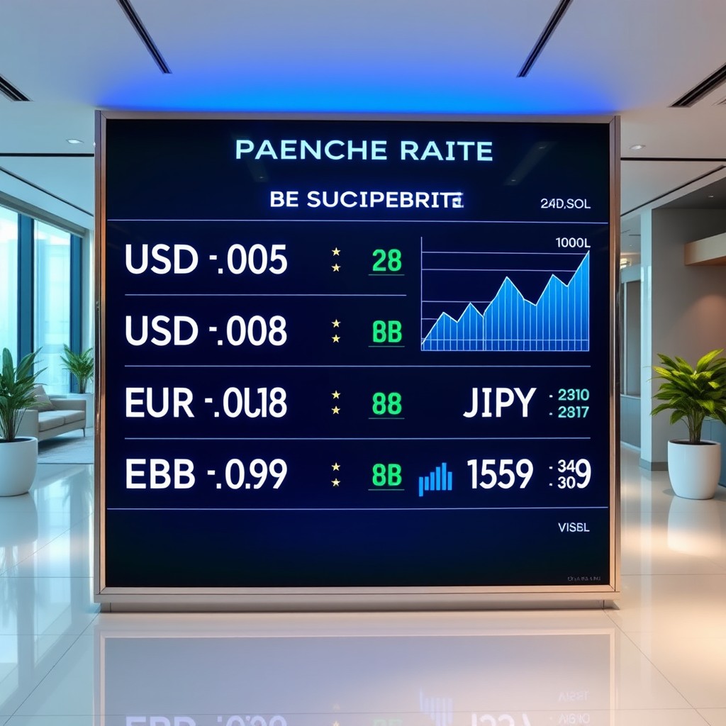 Stylish Currency Exchange Rates Display for Financial Environments