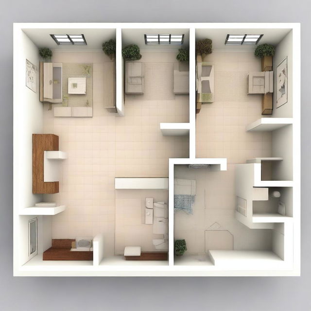 This image is a high-quality, detailed floor plan for an apartment designed for a young family of three