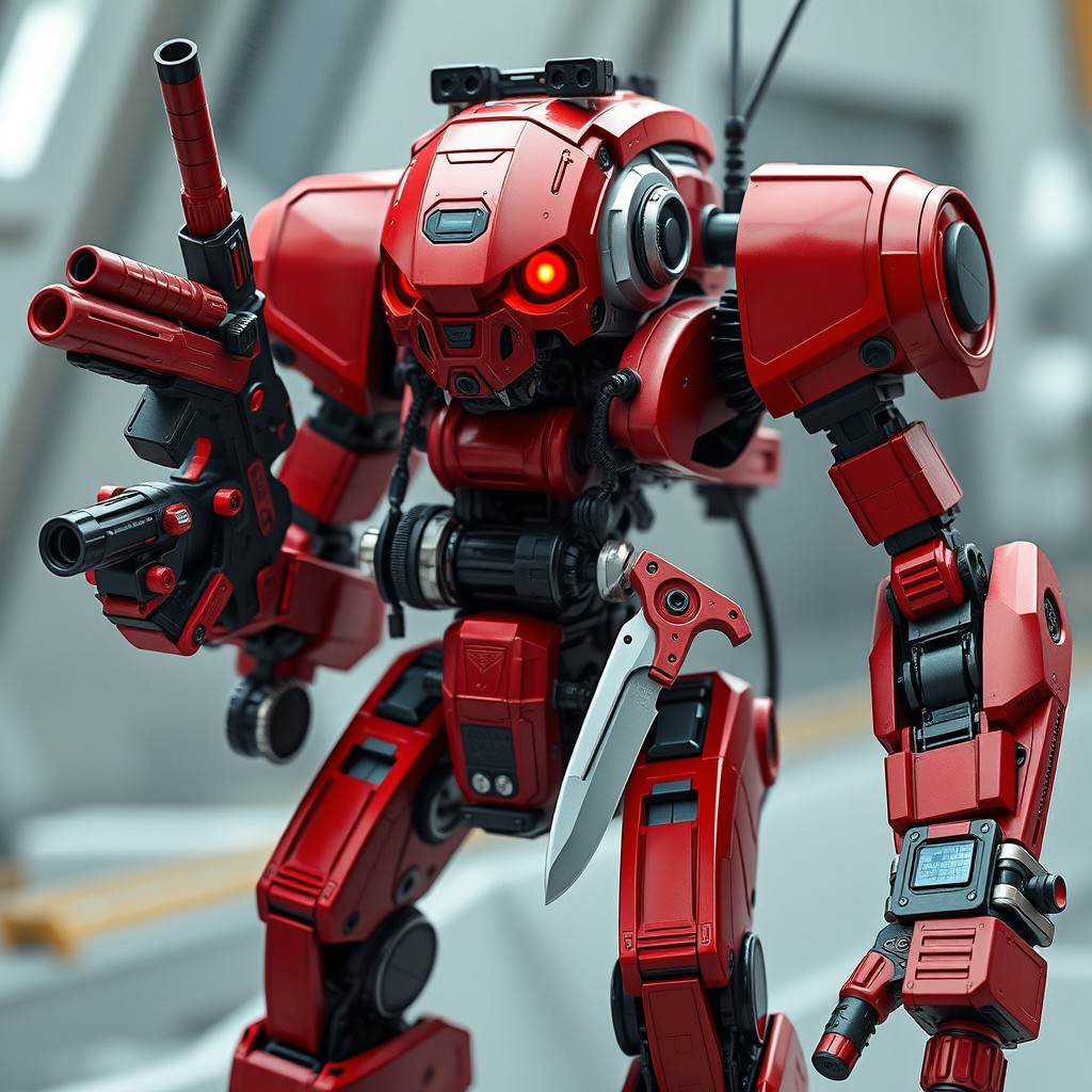 A robotic service and commander droid, designed to be of average height yet exuding a commanding presence