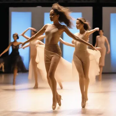 The fashion show showcased a stunning entr'acte of modern dance, adding an artistic touch to the event.