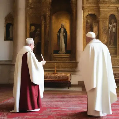 During the religious ceremony, there was a peaceful and contemplative entr'acte of Gregorian chants to allow the worshippers a moment of reflection.