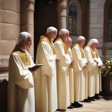 During the religious ceremony, there was a peaceful and contemplative entr'acte of Gregorian chants to allow the worshippers a moment of reflection.