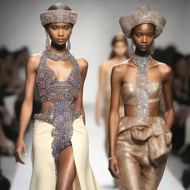 The fashion show included a glamorous entr'acte where models showcased luxurious accessories.