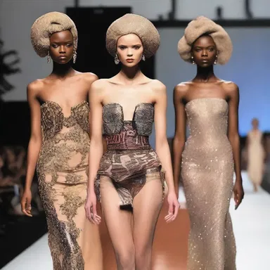 The fashion show included a glamorous entr'acte where models showcased luxurious accessories.
