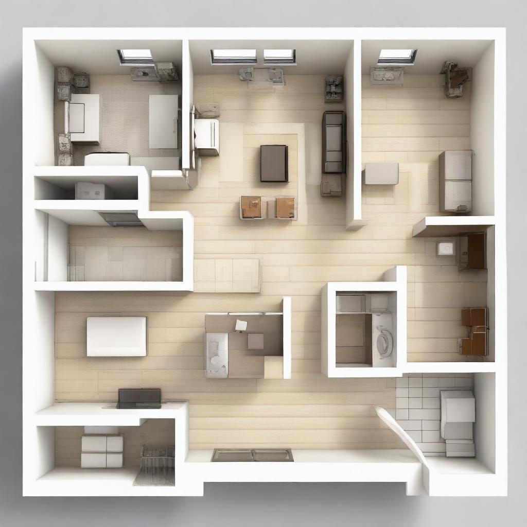 This image is a high-quality architectural plan for an apartment designed for a young family of three