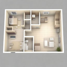 This image is a high-quality architectural plan for an apartment designed for a young family of three