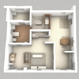 This image is a high-quality architectural plan for an apartment designed for a young family of three