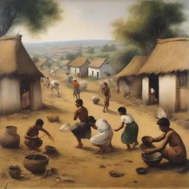 The artist's painting depicted an earthy scene of a rural village, with people engaging in crude and indecent activities.