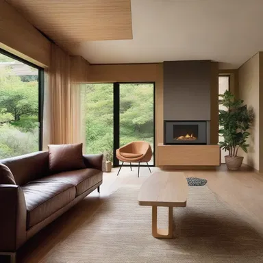 The earthy tones and natural materials used in the design give the house a warm and cozy atmosphere.